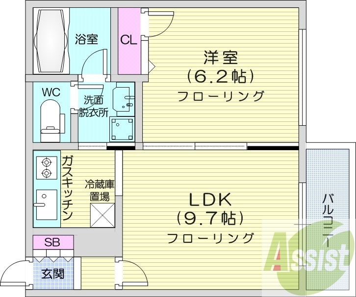 3LDK、オートロック、モニターホン、システムキッチン