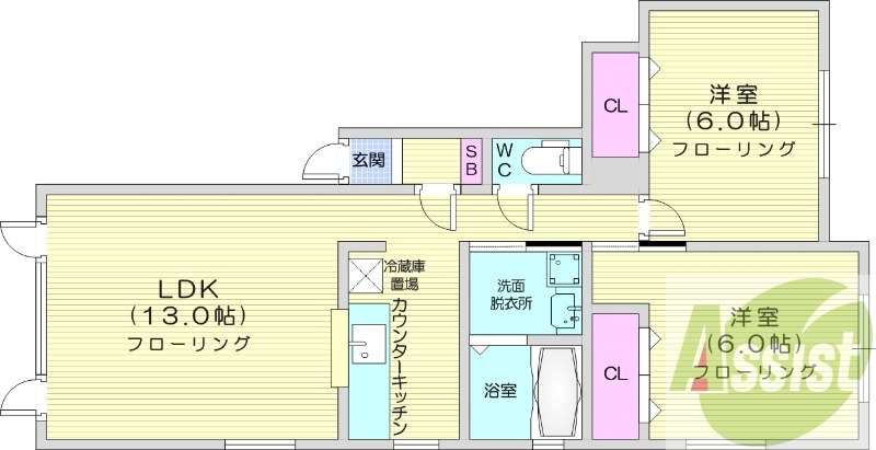 2LDK、灯油ボイラー、エアコン、ネット無料