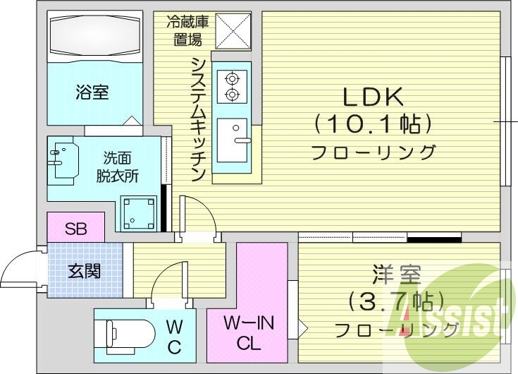 1ＬＤＫ、エアコン、ペット可、システムキッチン