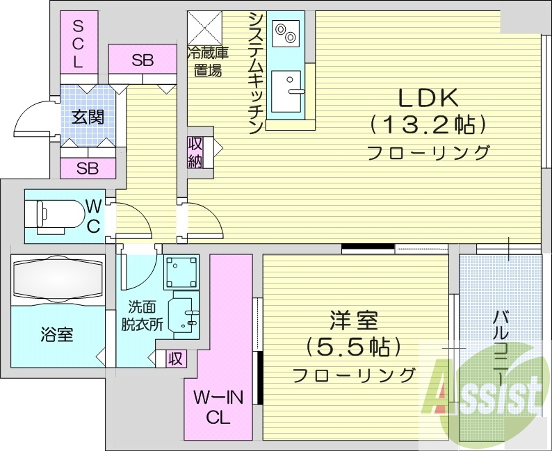 1LDK、都市ガス、浴室乾燥、追い焚き、エアコン