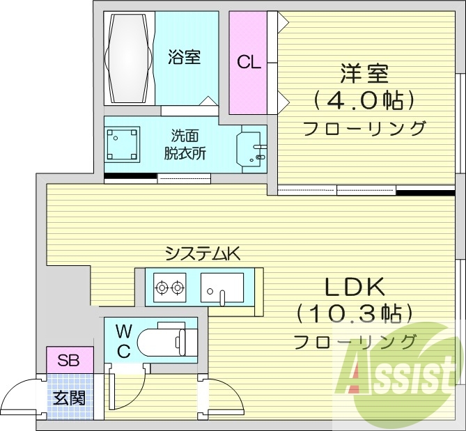 1LDK、ガスリミット、エアコン、ネット無料