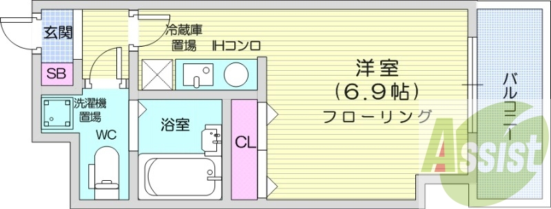 1R、オートロック、角部屋、ネット使用料無料
