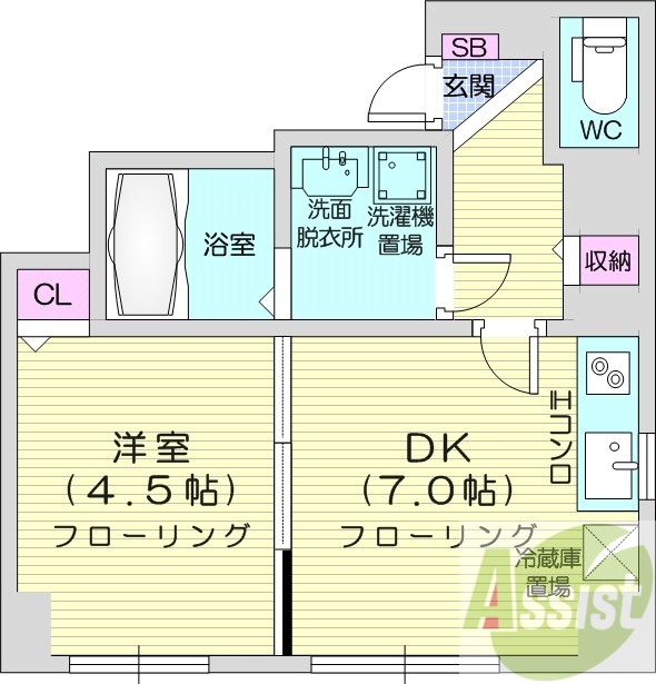 1LDK、灯油暖房、ネット無料、ペット可