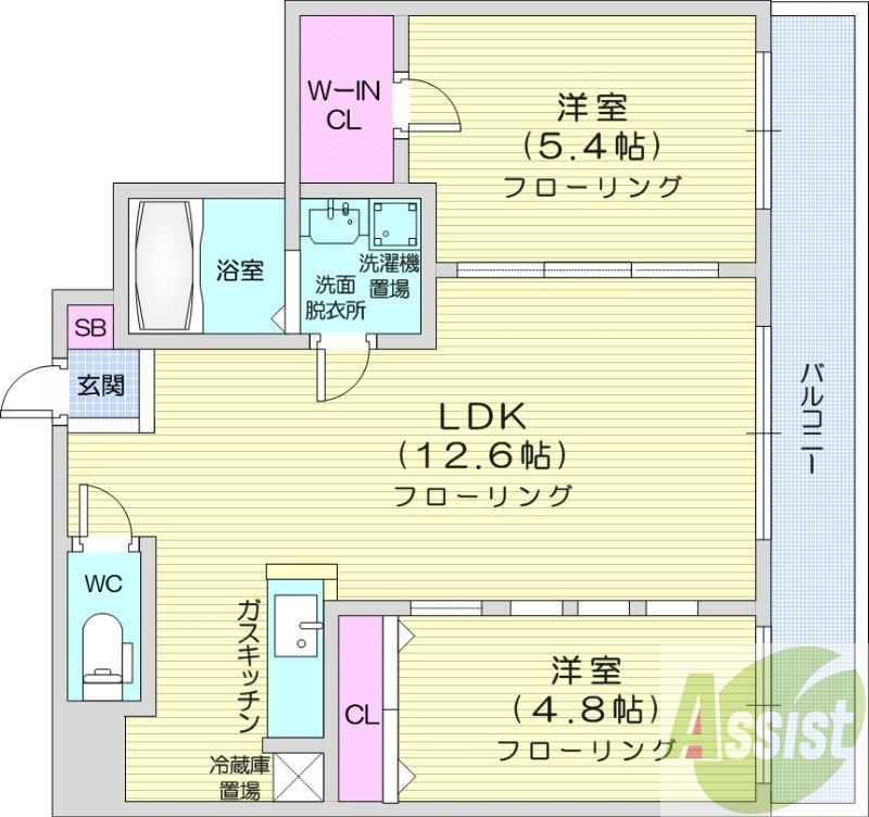 1LDK、灯油FF暖房、独立洗面台、オートロック