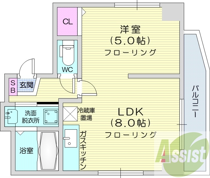 1LDK、灯油暖房、トランクルーム、オートロック