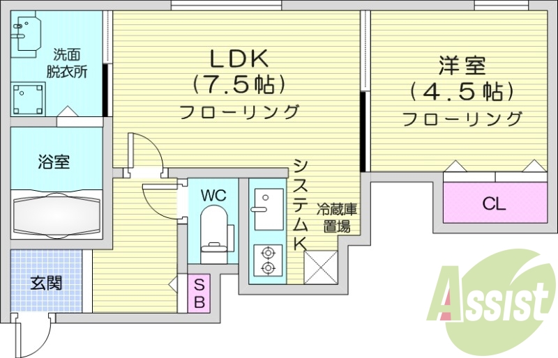 １DK、エアコン、モニター付きインターホン
