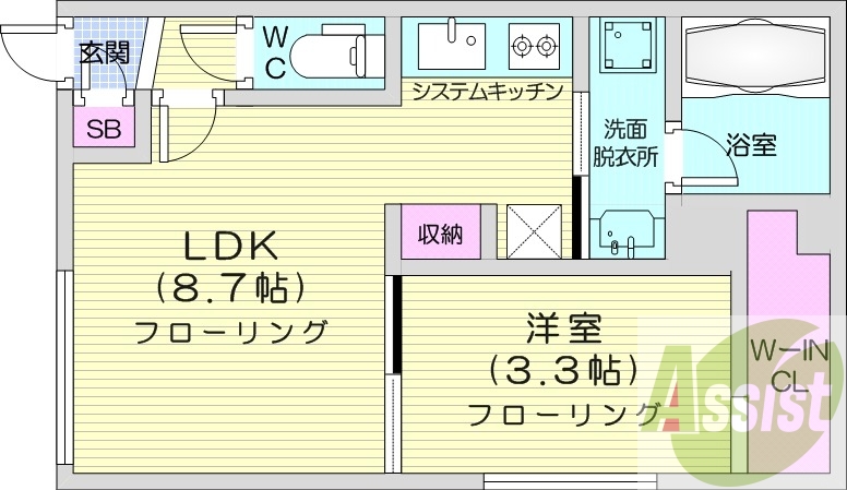 1LDK、エアコン、ペット飼育可能、ネット無料