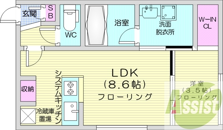 1LDK、エアコン、ペット飼育可能、ネット無料