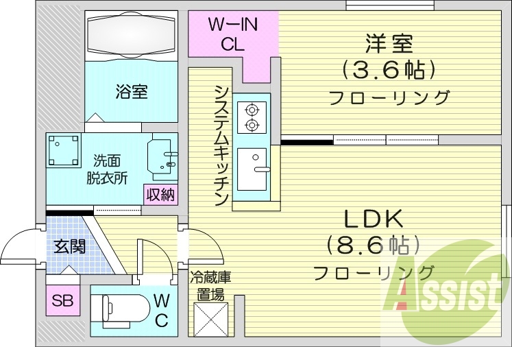 1LDK、エアコン、ペット飼育可能、ネット無料
