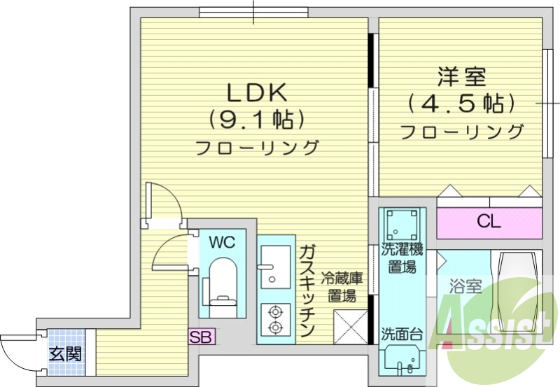1LDK、エアコン、ネット無料、独立洗面台、灯油暖房