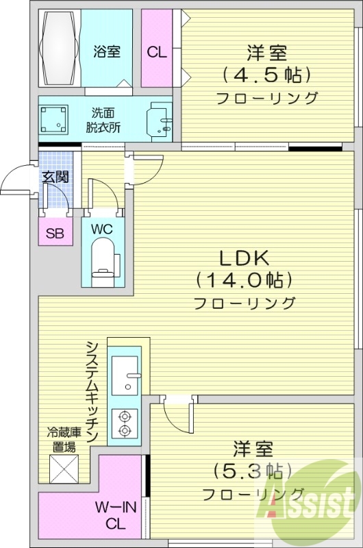 2階の間取り図