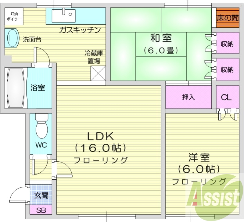 2階の間取り図