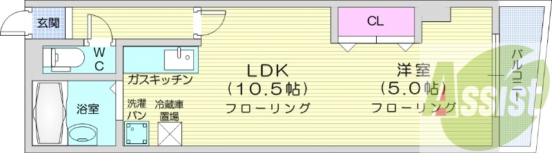 1LDK、オートロック、ネット無料、オートロック