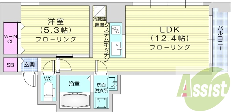 1LDK、エアコン、追い焚き、ウォシュレット