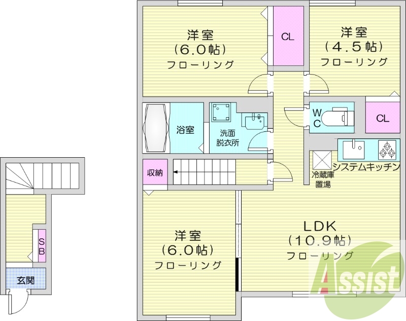2階の間取り図