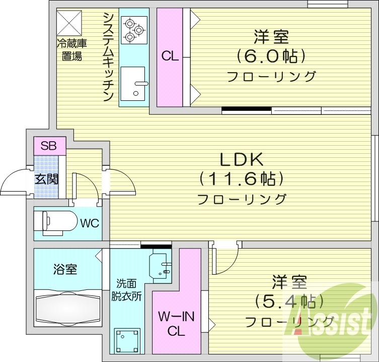 2階の間取り図