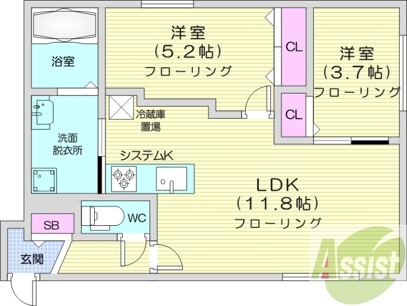 1階の間取り図