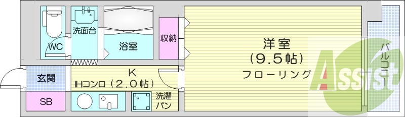 1K、シャンプードレッサー、シャワートイレ