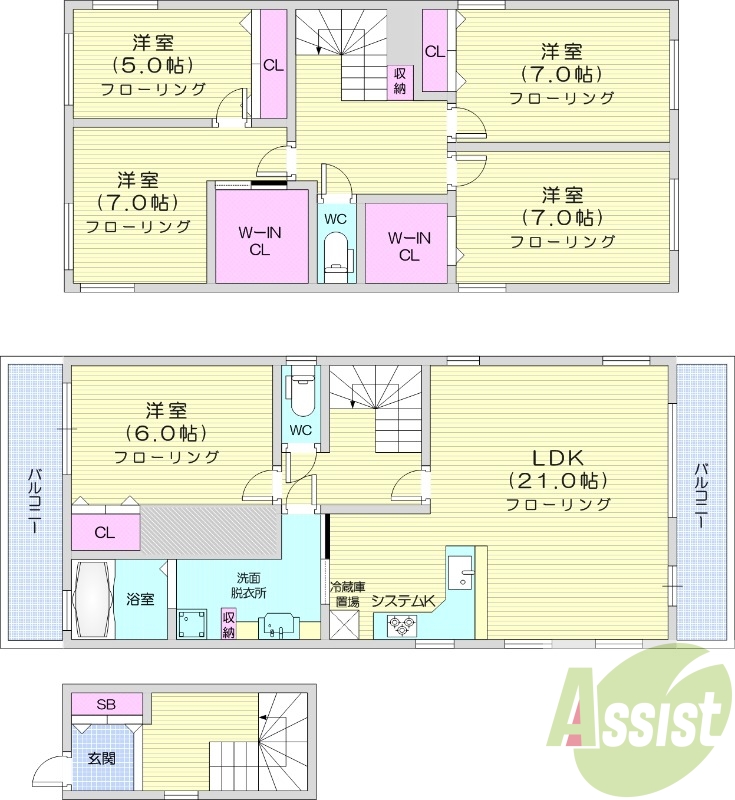 5LDK、エアコン、追い焚き、食洗器、トランクルーム