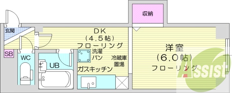 1DK、シャワートイレ、ネット使用料不要、灯油暖房