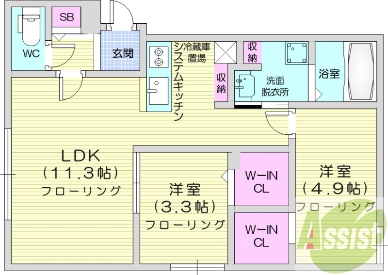 2階の間取り図