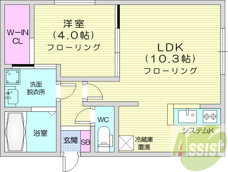 1ＬＤＫ、エアコン、都市ガス、ネット無料