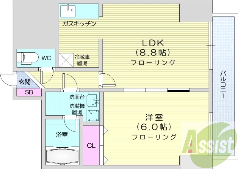 １LDK、ネット無料、バストイレ別、トランクルーム