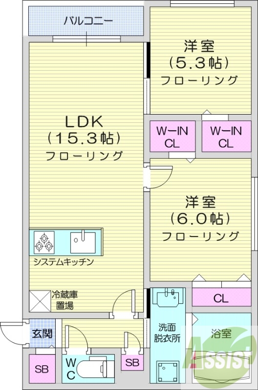 2階の間取り図
