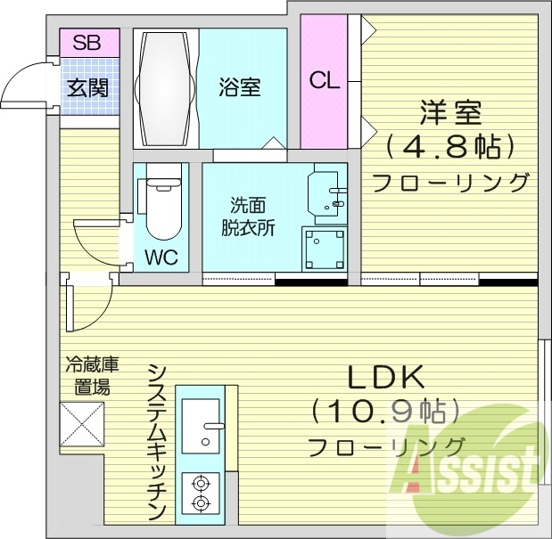 1LDK、エアコン、暖房、ネット無料