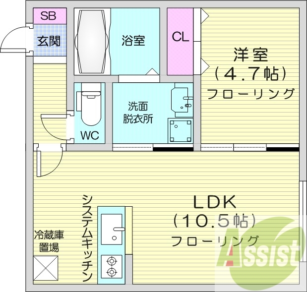 1LDK、エアコン、暖房、ネット無料