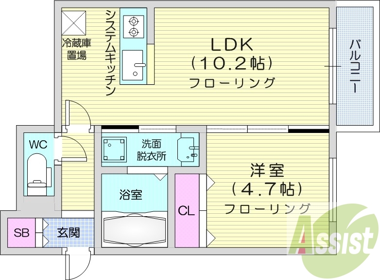 1LDK、エアコン、暖房、ネット無料