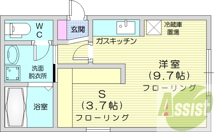 1LDK、ネット無料、オートロック、トランクルーム
