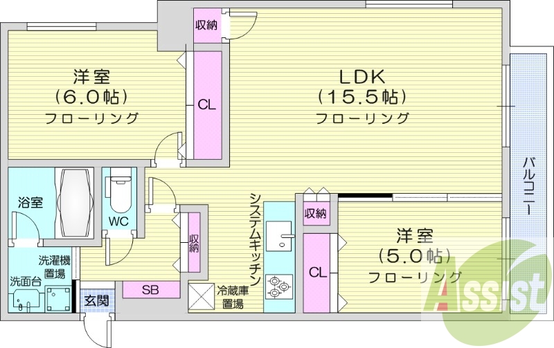 2階の間取り図