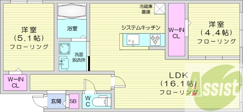 2階の間取り図
