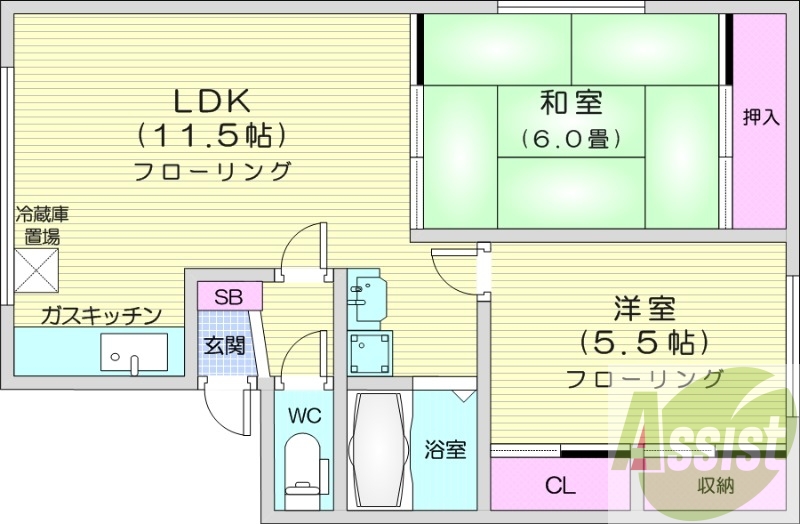2階の間取り図