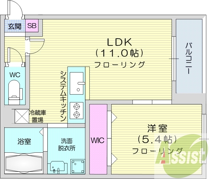 1LDK、エアコン、灯油暖房、ネット無料
