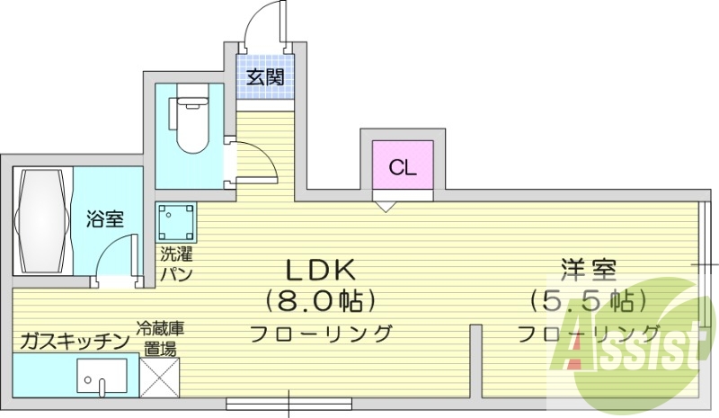 1LDK、TVモニターホン、トイレ風呂別、灯油暖房