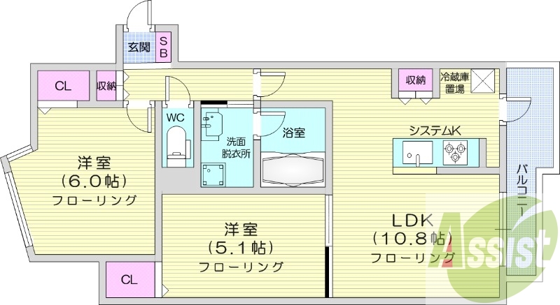 2階の間取り図