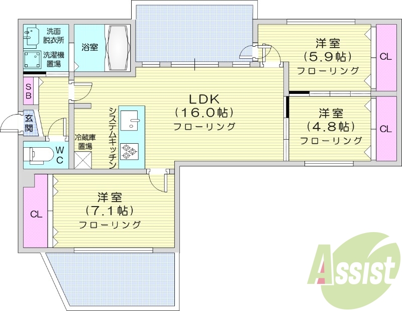 1階の間取り図