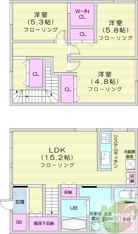 1階の間取り図