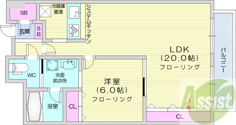 1LDK、収納、灯油暖房、ペット相談可