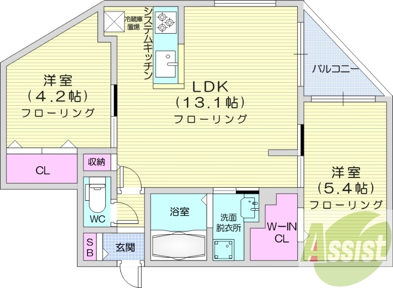 2階の間取り図