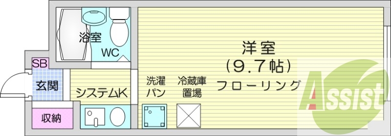 ワンルーム、都市ガス、オートロック、エレベーター
