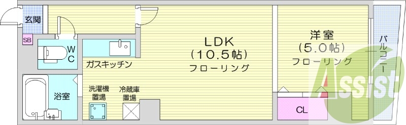 1LDK、オートロック、ネット無料、オートロック
