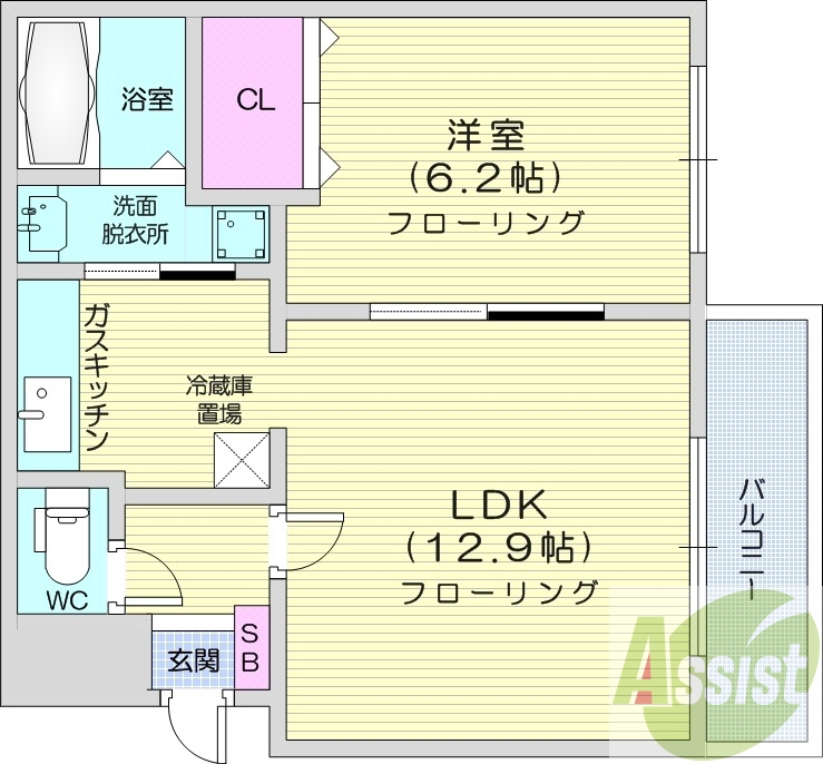 1LDK、エアコン、トランクルーム、オートロック