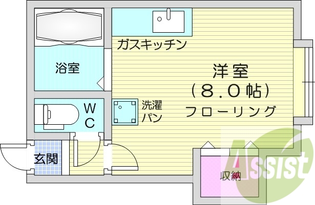 1R、ユニットバス、シャワートイレ、灯油暖房