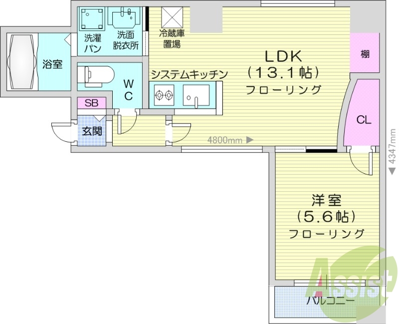 1LDK、オートロック、灯油暖房、シャンプードレッサー