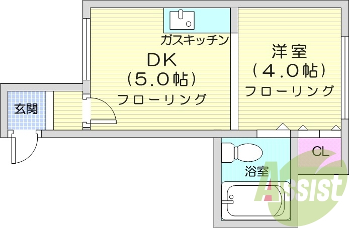 1DK、灯油暖房、光ファイバー、高齢者入居可能