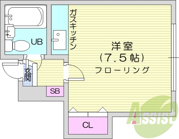 1R、灯油暖房、インターホン、収納、シューズボックス