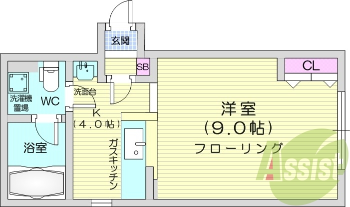 1K、シャンプードレッサー、ウォシュレット、シューズボックス